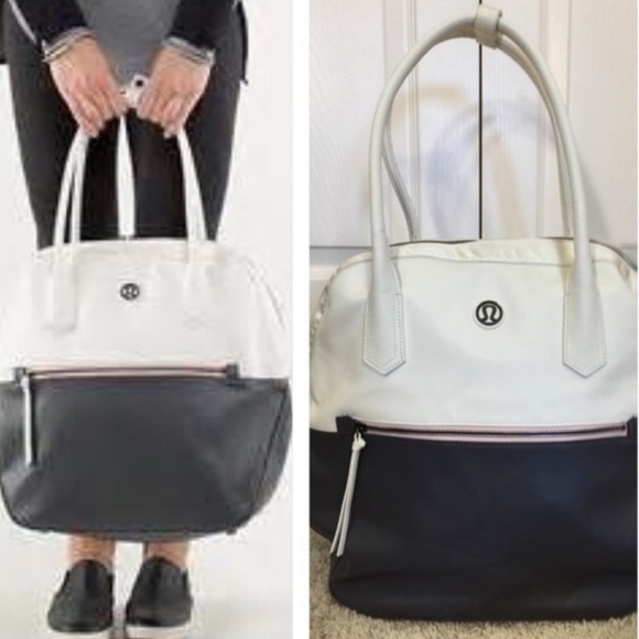 lululemon athletica Handbags - Lululemon happy hatha bag gray and white